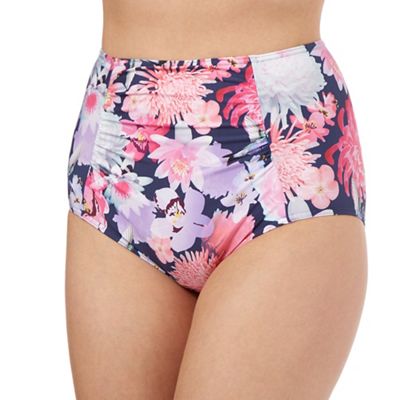 Reger by Janet Reger Navy floral high waist bikini bottoms